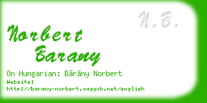 norbert barany business card